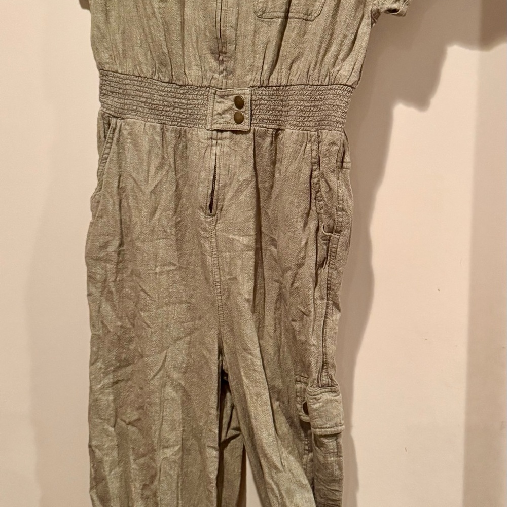 Urban Outfitters Green Utility Jumpsuit with Elastic Waist